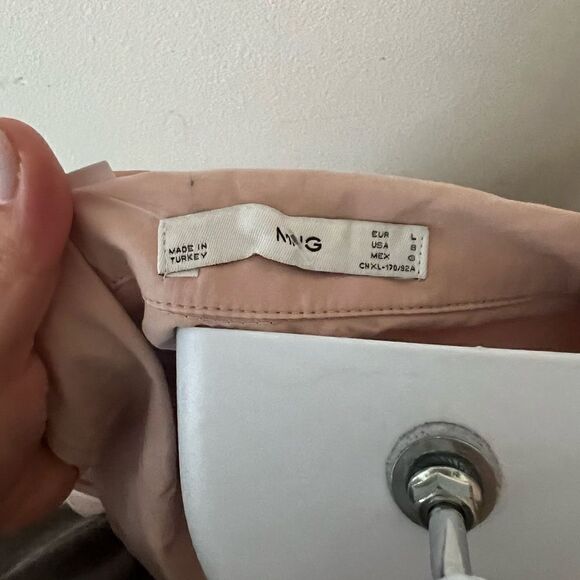 Mango Women's Chest Pocket Cotton Shirt Pink Size L - Picture 11 of 11